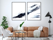 Load image into Gallery viewer, Black & White Marble // Fine Art Paper Print - Diptych