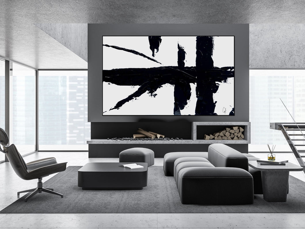 Black Stripes No 7 // Giclee Canvas
